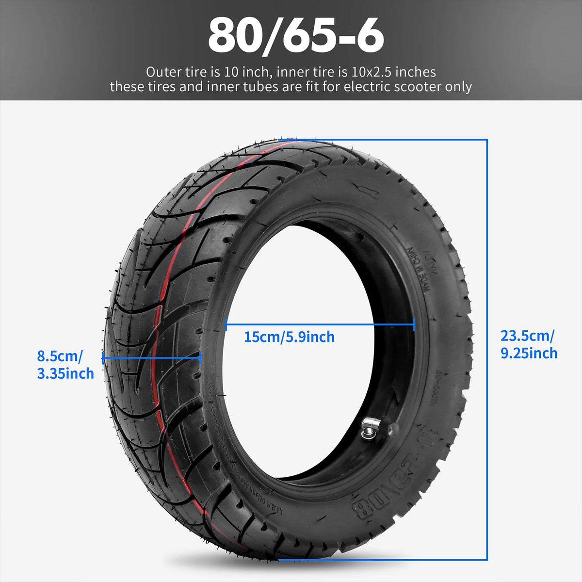 80/65-6 Scooter Tyre & Inner Tube Options – 10-Inch