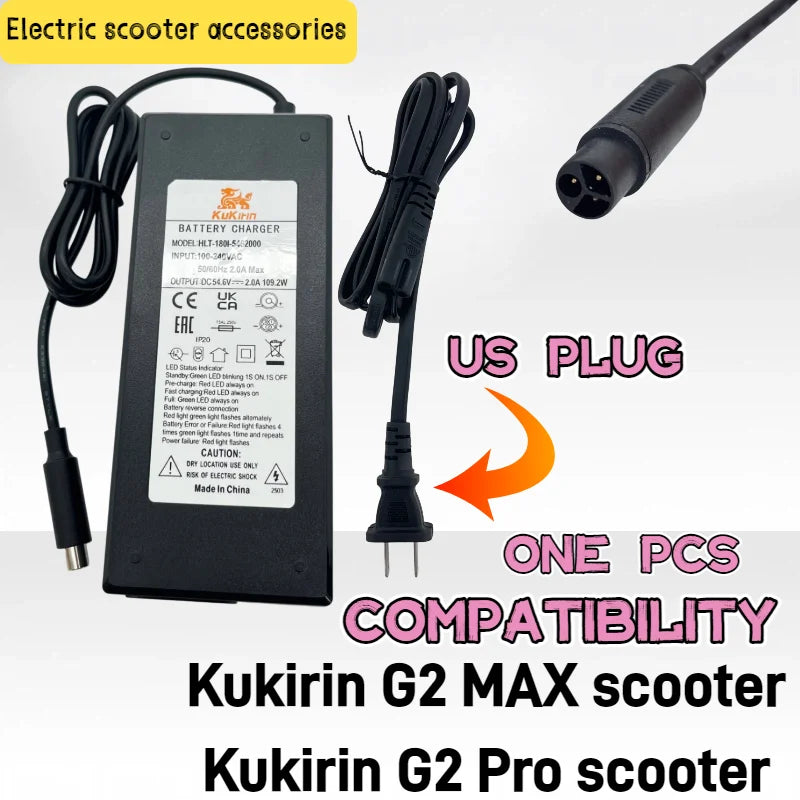 KuKirin G2 Master / G3 Pro Replacement Charger – 58.8V 2A